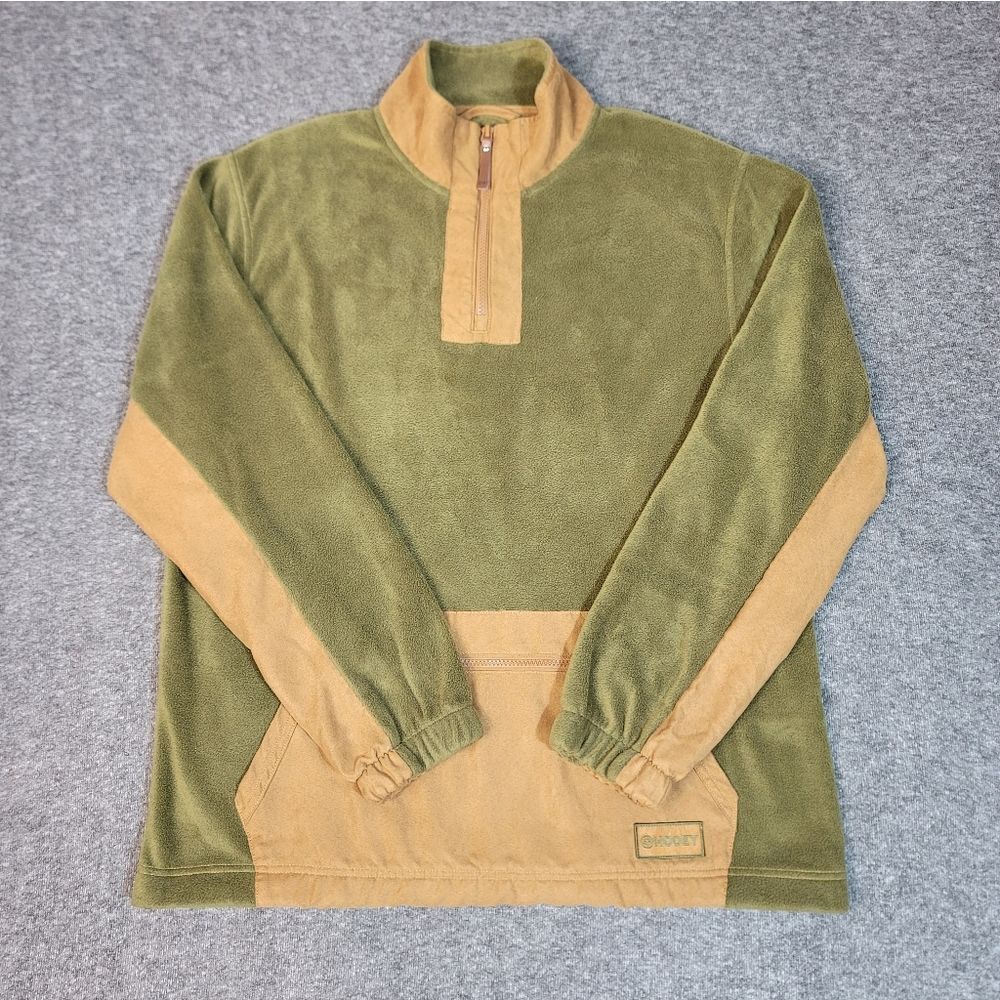Hooey Men’s Olive Tan 1/4 Zip Fleece Pullover Jacket Size M Western Outdoor